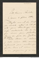 Nachlass Franz Steindachner, Brief von Victor Lopez de Seoane an Franz Steindachner (02.02.1880), Inv.Nr. 311.02, Seite 1